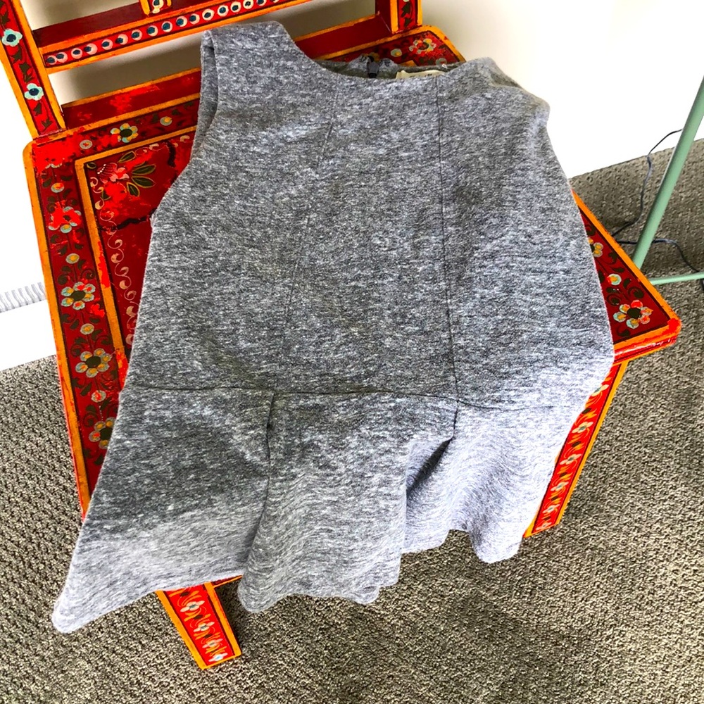 Madewell Peplum gray sleeveless top